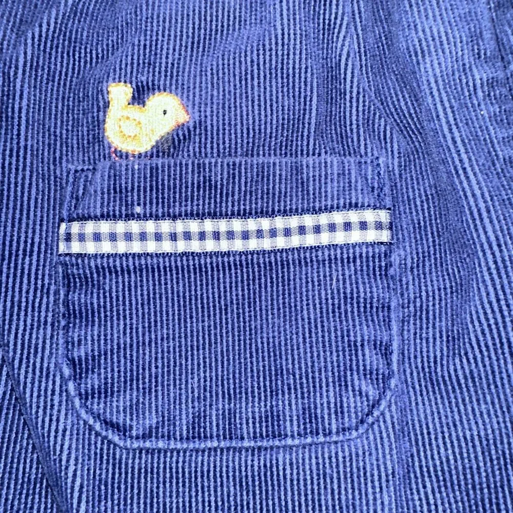 Vintage 90's Buster Brown Size 24M Farm Corduroy Overalls Set Baby Chick Rare